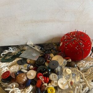 Vintage button collection over 200 buttons